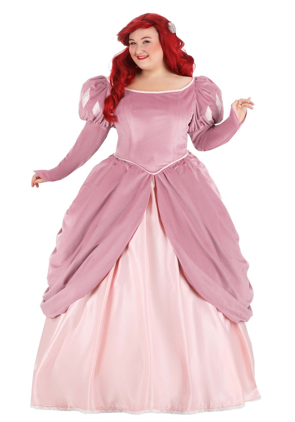 Women's Plus Size Disney Pink Dress Ariel Costume Dress