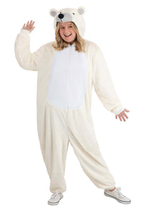 Plus Size White Polar Bear Adult Costume Onesie | Bear Costumes