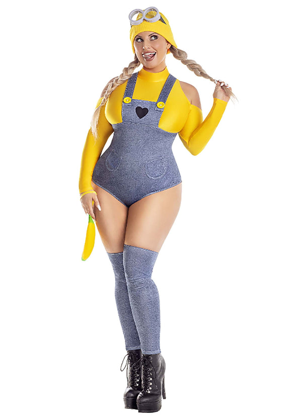Plus Size Sexy Yellow Henchmen Baddie Women's Costume | Sexy Movie Costumes