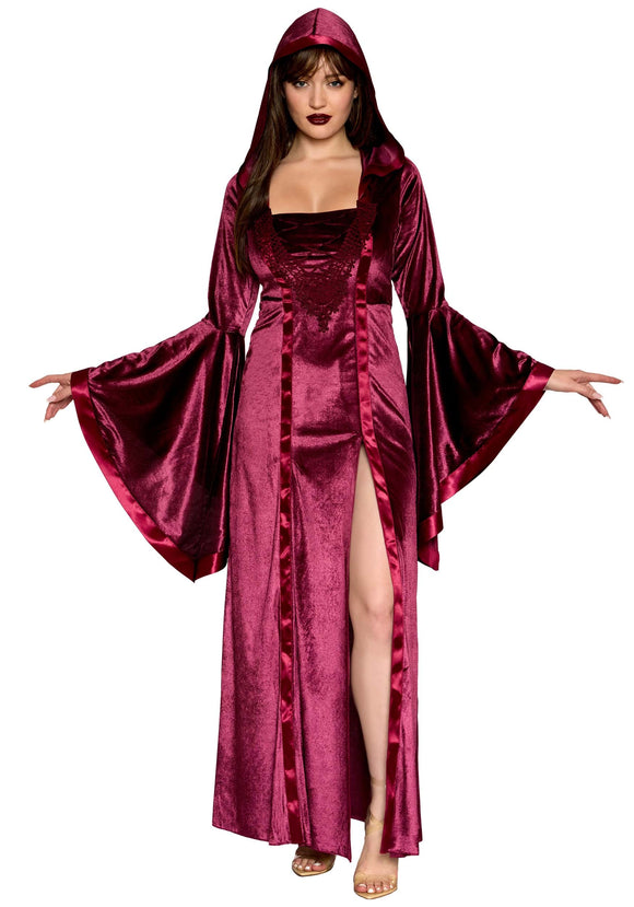 Plus Size Women's Velvet Hooded Renaissance Maiden Costume | Renaissance Costumes