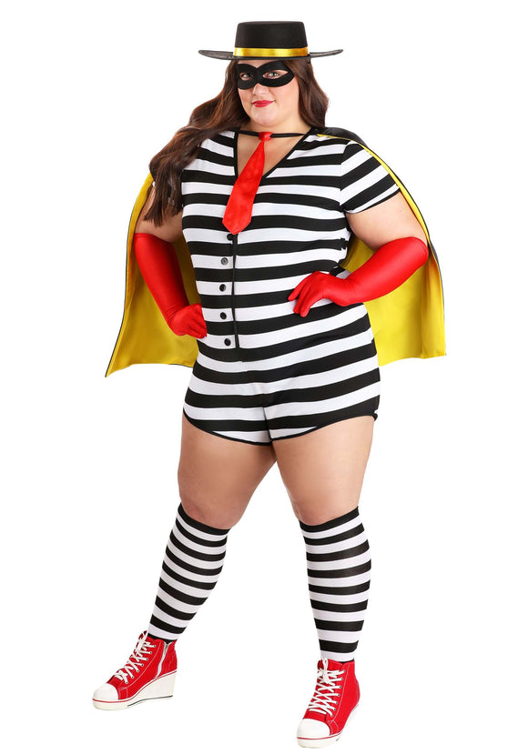 Women's Plus Size Burglar Costume | Fast Food Costumes