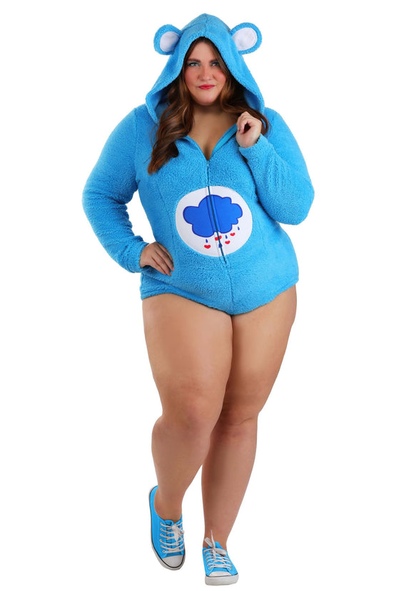 Plus Size Women's Care Bears Grumpy Bear Romper Costume | Care Bears Costumes