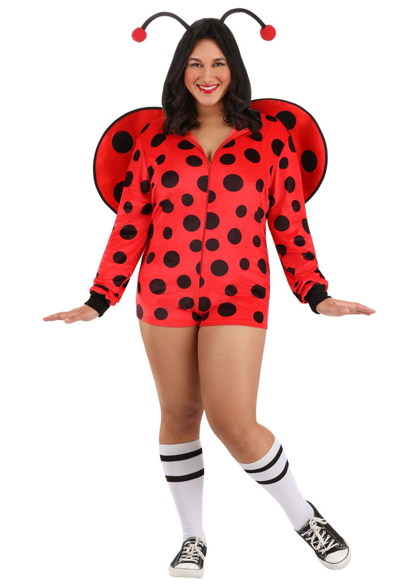 Plus Size Women's Ladybug Costume Romper | Adult Bug Costumes