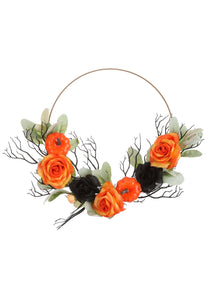 Pumpkin Flower Wreath Halloween Decoration | Halloween Wreath