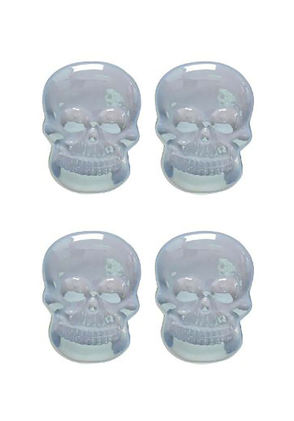 Set of Four Iridescent Skull Shaped Halloween Plates