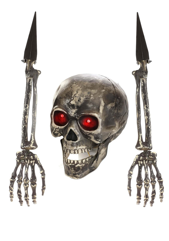 Light Up Skull & Pair of Hand Stakes Decoration