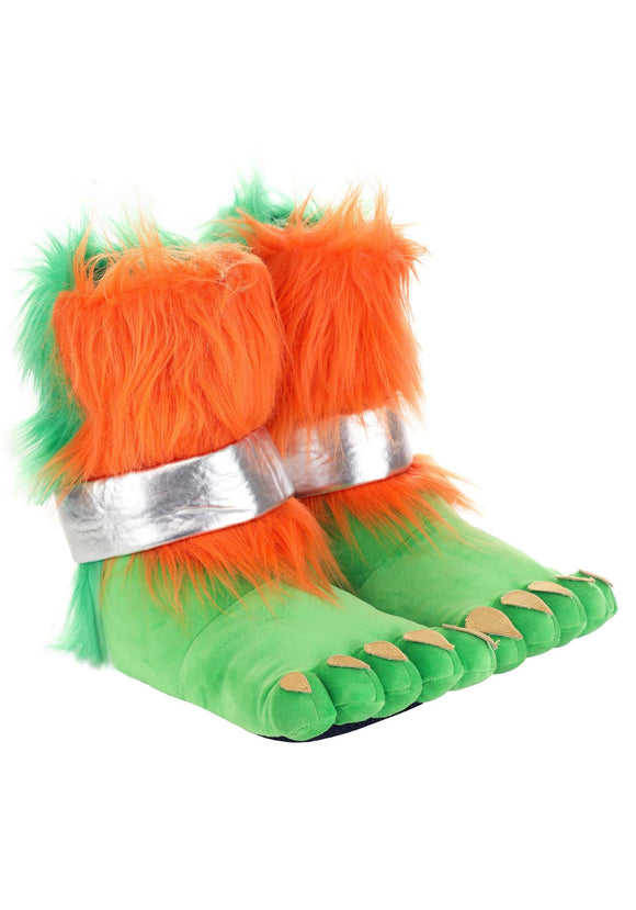 Street Fighter Blanka Costume Slippers for Adults