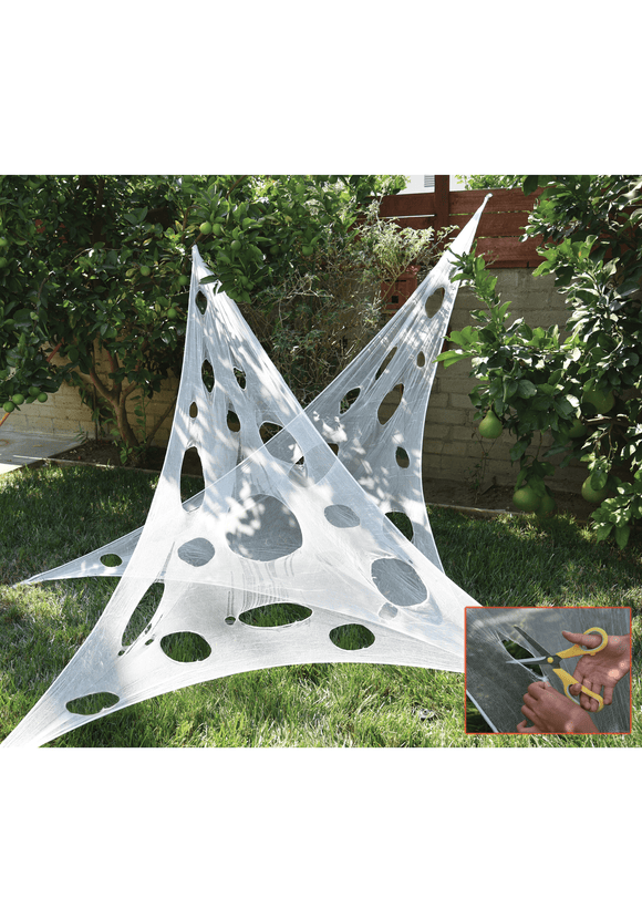 White Stretch Web Material Decoration | Spider & Spiderweb Decorations