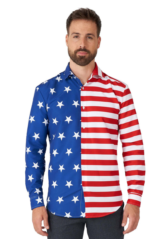 Men's Suitmeister USA Flag Shirt