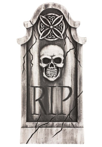 Weathered Skull Tombstone Prop