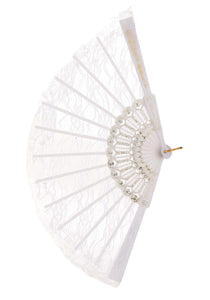 White Costume Lace Hand Fan | Historical Costume Accessories