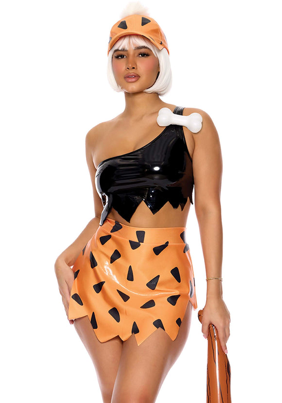 5 Piece Patent BAM! Bedrock Baddie Women's Costume | TV Show Costumes