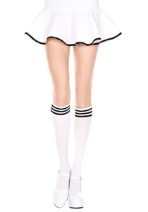 Women's Athletic White Knee High Socks | Costume Accessories