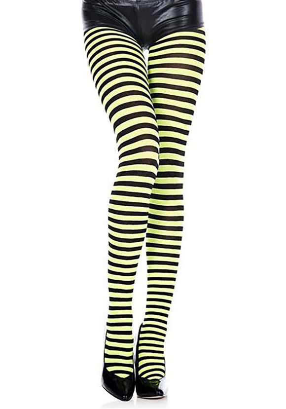 Women's Black and Yellow Striped Stockings | Costume Tights