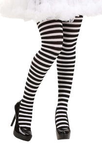 Black/White Striped Women's Tights