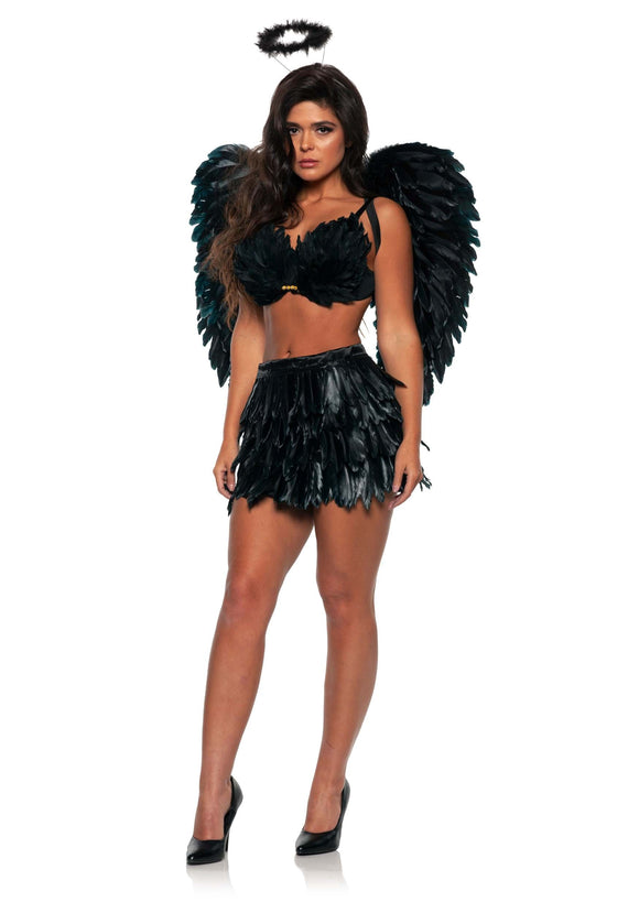 Sexy Dark Angel Feather Skirt and Top Women's Costume