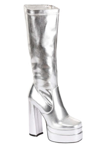 Deluxe Women's Silver Gogo Boots