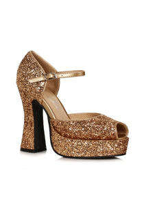 Gold High Heel Open Toe Women's Shoes