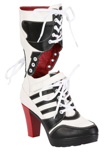 Women's Harlequin High Heel Costume Boots