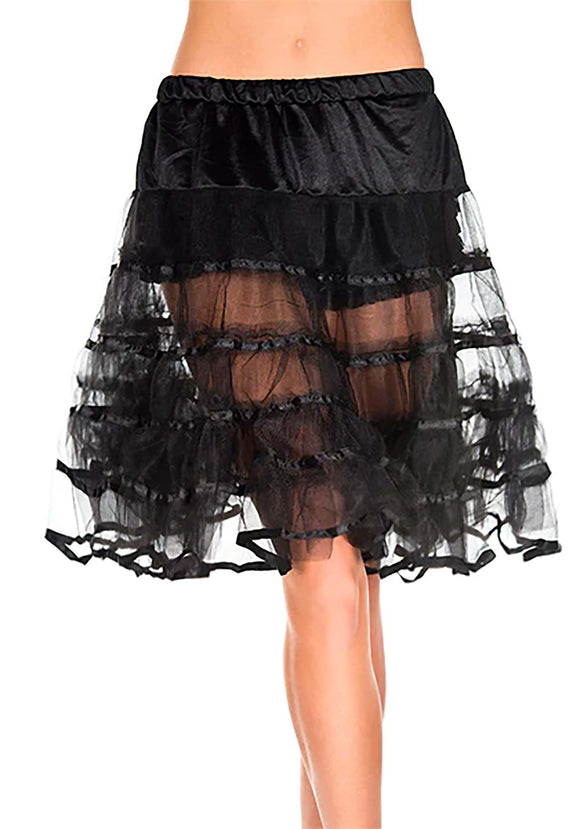 Knee Length Black Women's Petticoat | Costume Petticoats