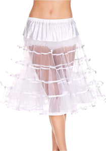 Women's White Knee Length Petticoat | Costume Petticoats