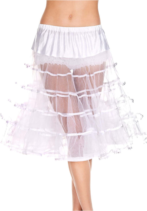 Women's White Knee Length Petticoat | Costume Petticoats