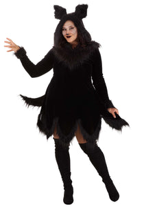 Plus Size Black Wolf Costume for Women