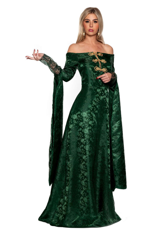 Green Renaissance Queen Costume for Women