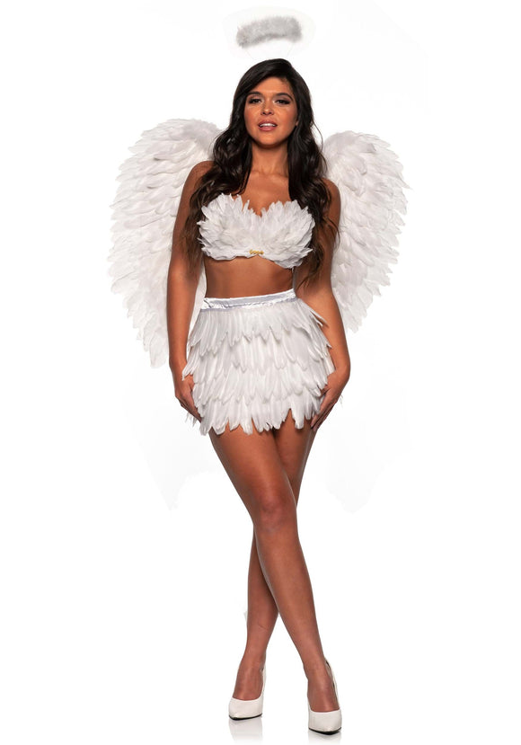 Women's Angel Feather Skirt and Top Costume