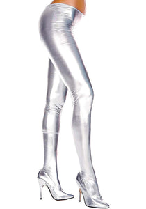 Shiny Silver Women's Pantyhose | Costume Tights