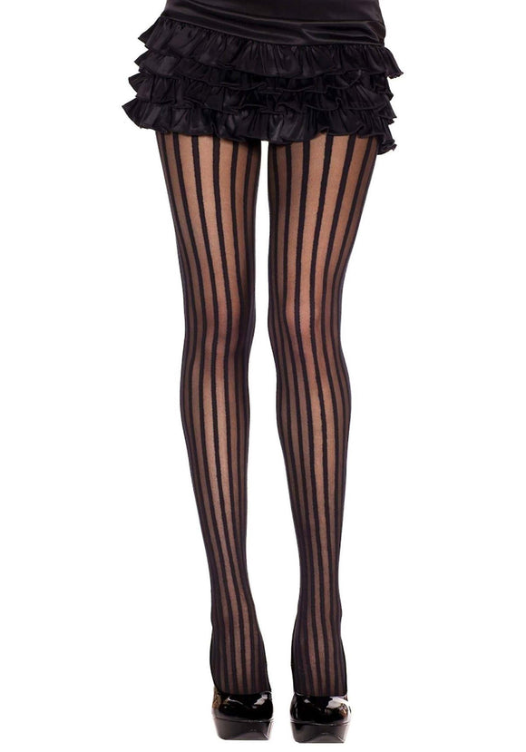 Women's Vertical Black Stripe Stockings | Costume Tights