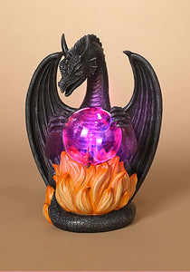 10" Dragon with Static Lighted Magic Ball