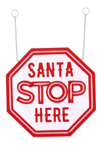 10" Santa Stop Here LED Arrow Sign