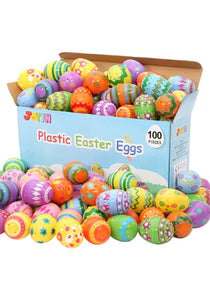 2.4" 100 pcs Printed Plastic Egg Shells