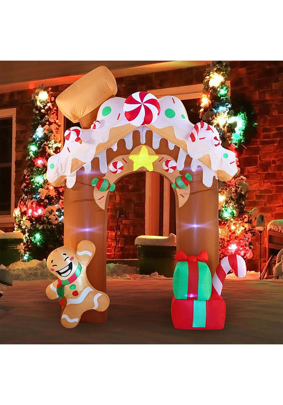 10 Foot Tall Jumbo Gingerbread Archway Inflatable Decoration