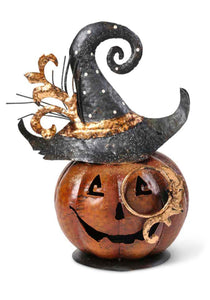 Metal Jack O Lantern 11"