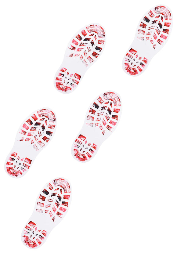 11-Inch White PVC Bloody Shoe Prints Decoration