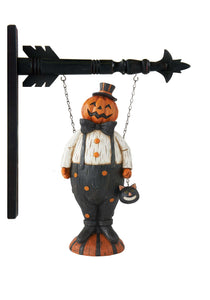 Resin 12" Pumpkin Man Arrow Figure