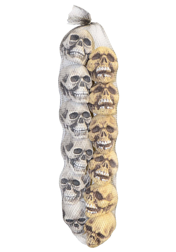 12 Piece Bag of Skulls Decoration