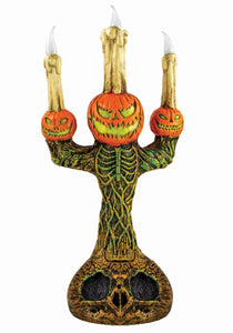 Creepy Pumpkin 14" Halloween Candelabra