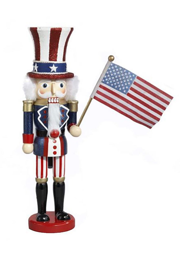 Wooden 15 inch Uncle Sam Nutcracker