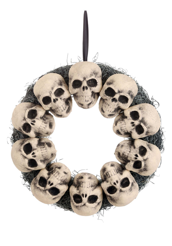 Halloween 15in Skull Wreath Decoration