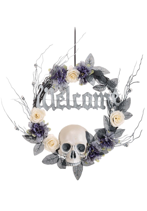 Welcome Skull 16in Wreath