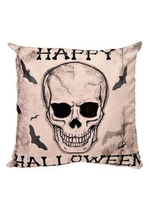 Happy Halloween 18" Skull Pillow Cover