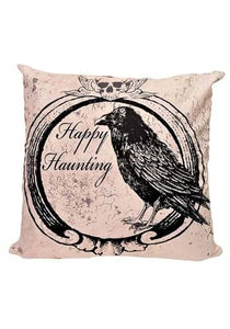Happy Haunting 18" Raven Pillow Cover