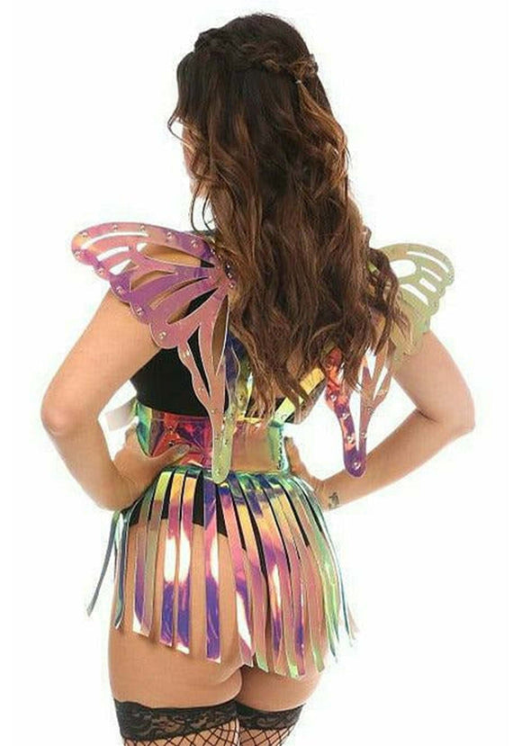 Rainbow Gold Holo Harness & Skirt Set