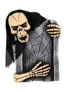 Animated 21 Inch Skeleton Tombstone Decoration