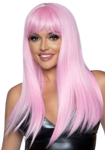 Long 24" Straight Pink Wig