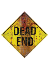 26" Metal Dead End Halloween Decoration Sign