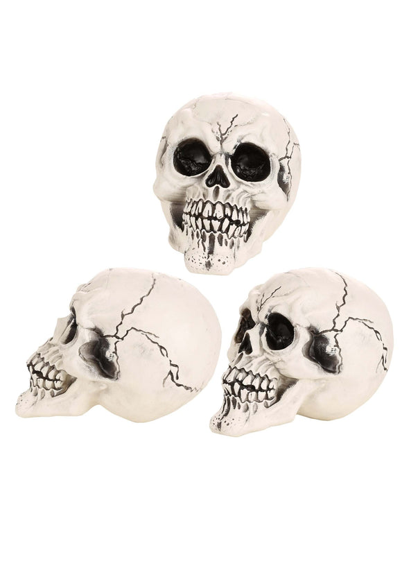 Set of 3 Large Skulls Halloween Decoration